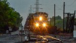 UP AC45CCTE locomotive leading a train in the Yard